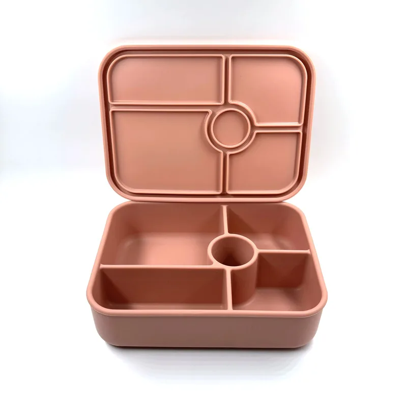 Φαγητοδοχείο Σιλικόνης 5 Sections Peach