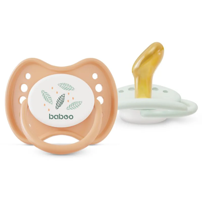 Baboo Soothers Orthodontic Latex with Case πιπίλα Peachy Keen 0-6 m 2 τμχ