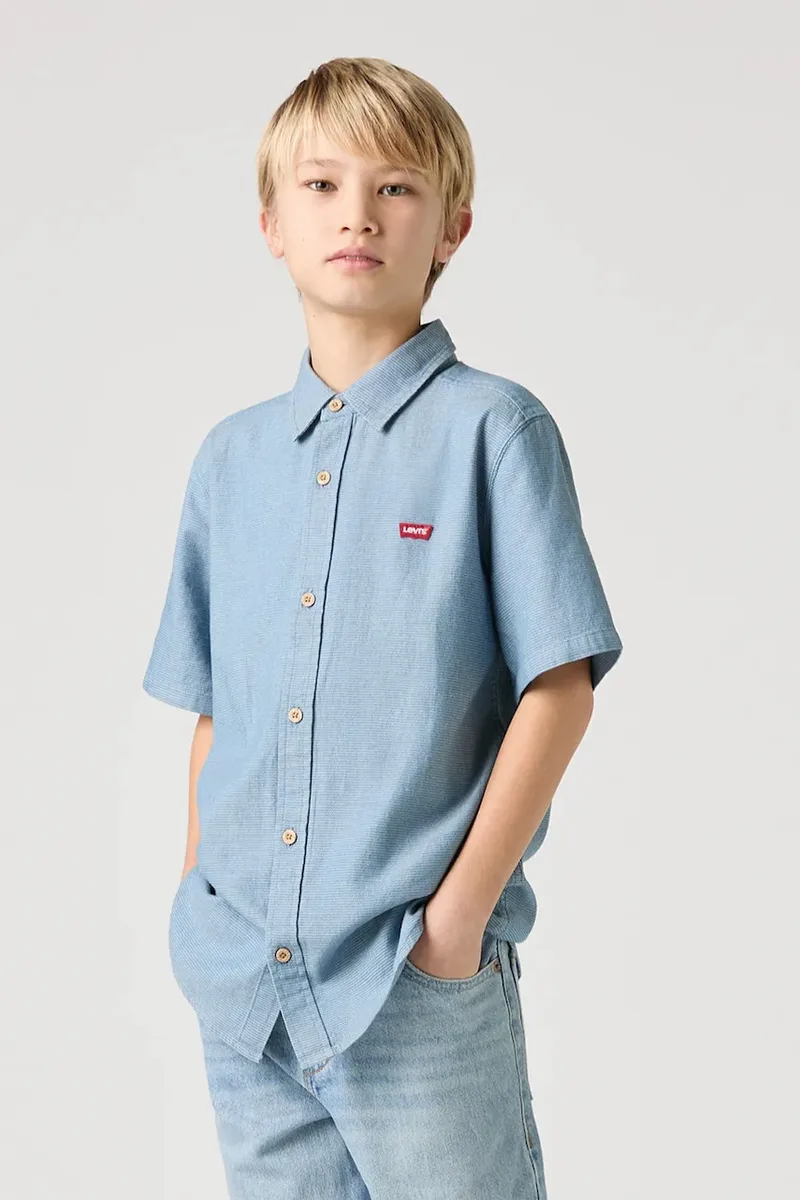 Παιδικό βαμβακερό πουκάμισο Levi's SS WOVEN SHIRT