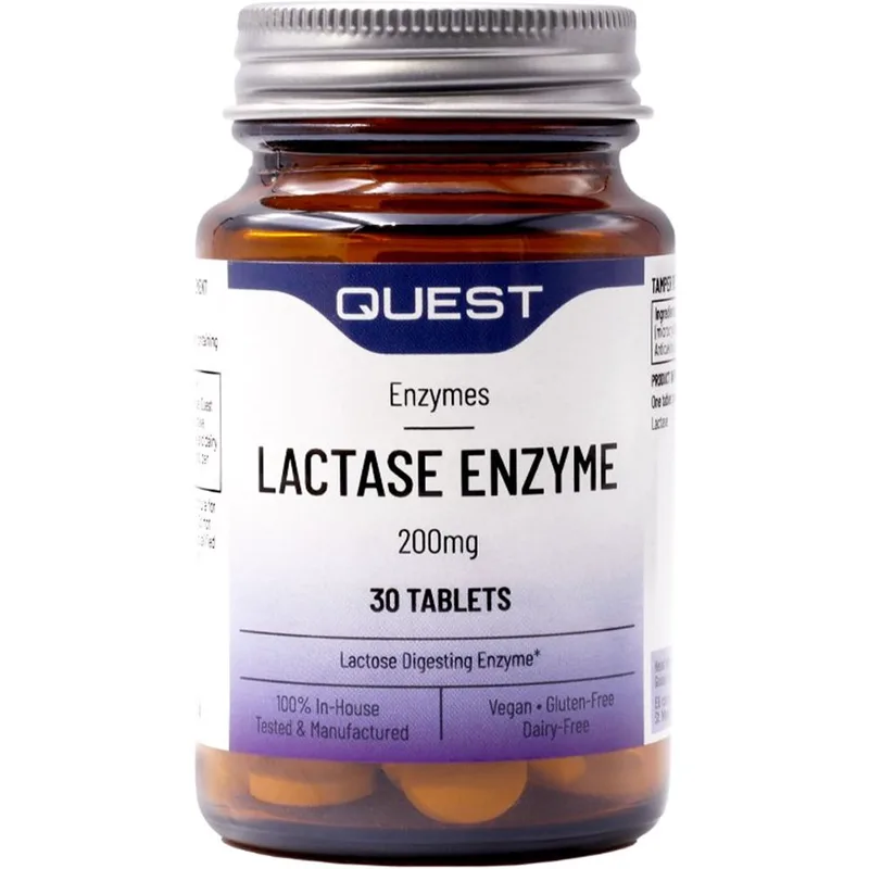 Quest Lactase Enzyme Συμπλήρωμα Διατροφής που Βοηθά στην Πέψη σε Άτομα με Δυσανεξία στη Λακτόζη 200mg, 30tabs