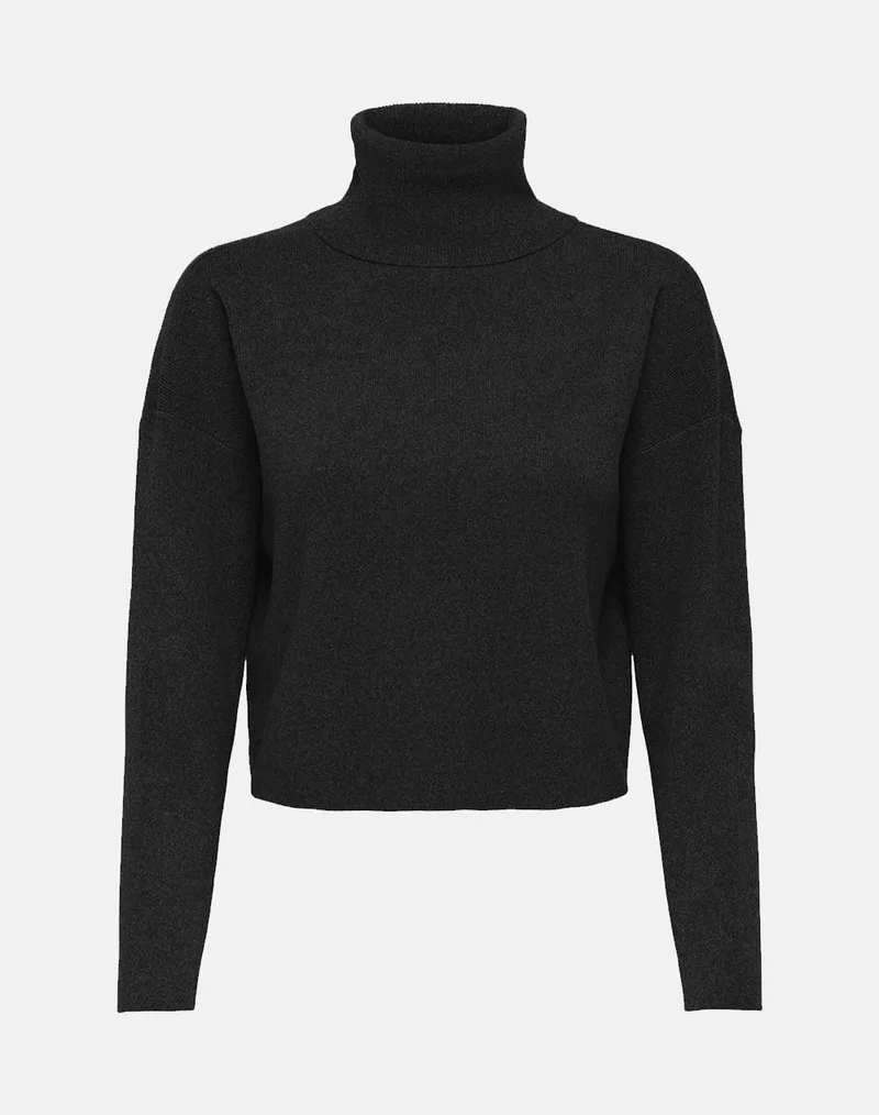 ONLY ONLAMA LIFE LS RIB ROLLNECK CC KNT 15350404-BLACK Black