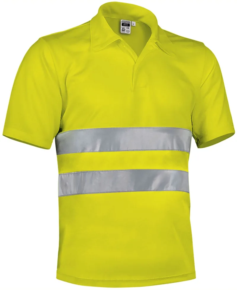 Hi-Vis Κοντομάνικο Polo Shirt BUILD Valento POVABUIAF Fluo Yellow