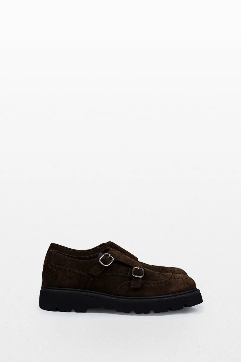 CALCE Ανδρικό Καφέ Double Buckle Loafers