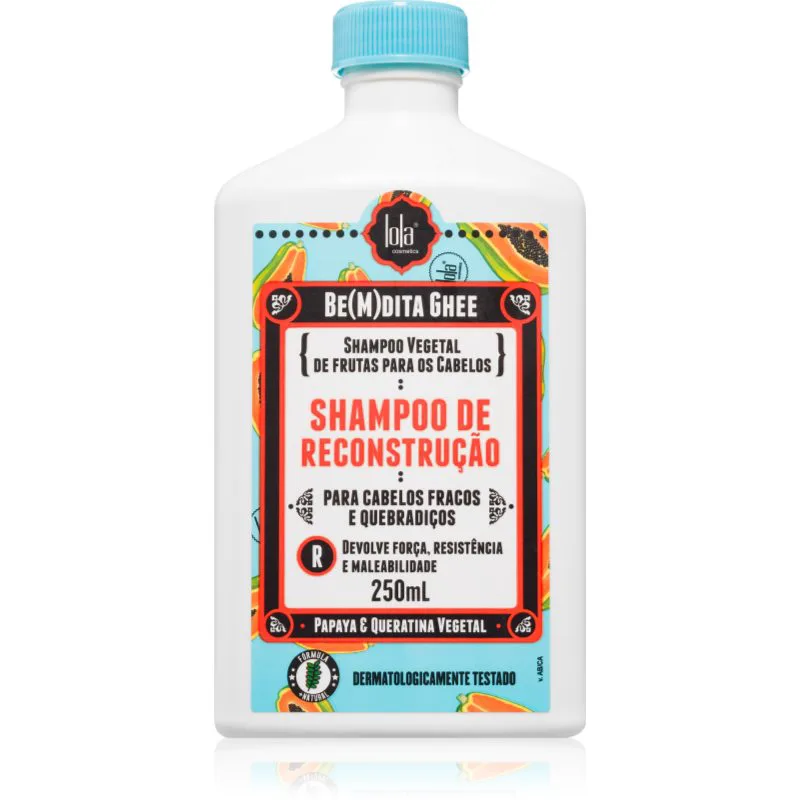 Lola Cosmetics BE(M)DITA GHEE SHAMPOO RECONSTRUÇÃO αναγεννητικό σαμπουάν για αδύναμα μαλλιά 250 ml