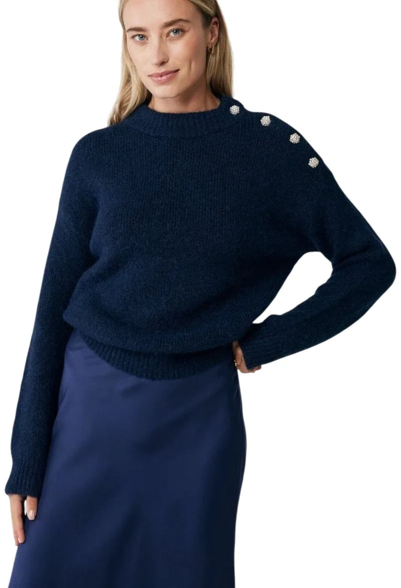 Πουλόβερ Mexx Furry Pullover With Strass Buttons TH09104036W-194020 Γυναικείο