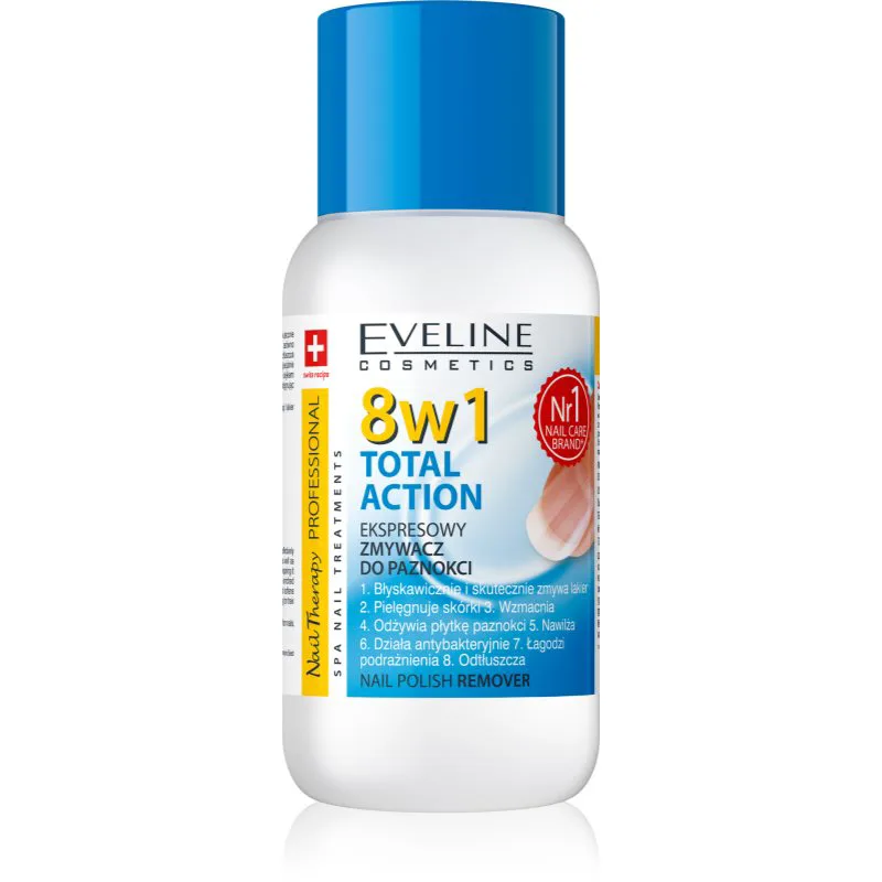 Eveline Cosmetics Nail Therapy Professional ασετόν για τα νύχια χωρίς ασετόνη 8 σε 1 150 ml