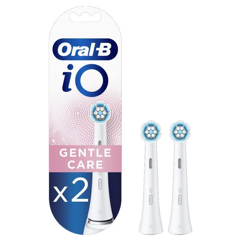 Oral-B iO Gentle Care Brush Heads White Ανταλλακτικές Κεφαλές Βουρτσίσματος σε Λευκό Χρώμα, για Απαλό & Επαγγελματικό Καθαρισμό των Ευαίσθητων Δοντιών & Ούλων​​​​​​​ 2 Τεμάχια