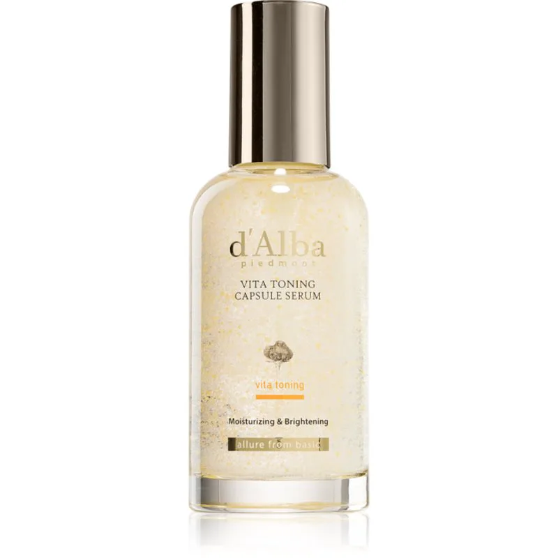 d'Alba Vita Toning Capsule Serum ορός προσώπου για λάμψη για την αντιμετώπιση των καφέ κηλίδων 100 ml
