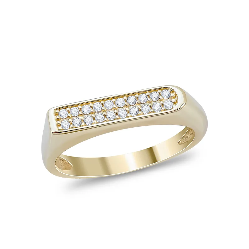 Δαχτυλίδι με Λευκό Signity απο Κίτρινο Χρυσό 14 Καρατίων DX1522