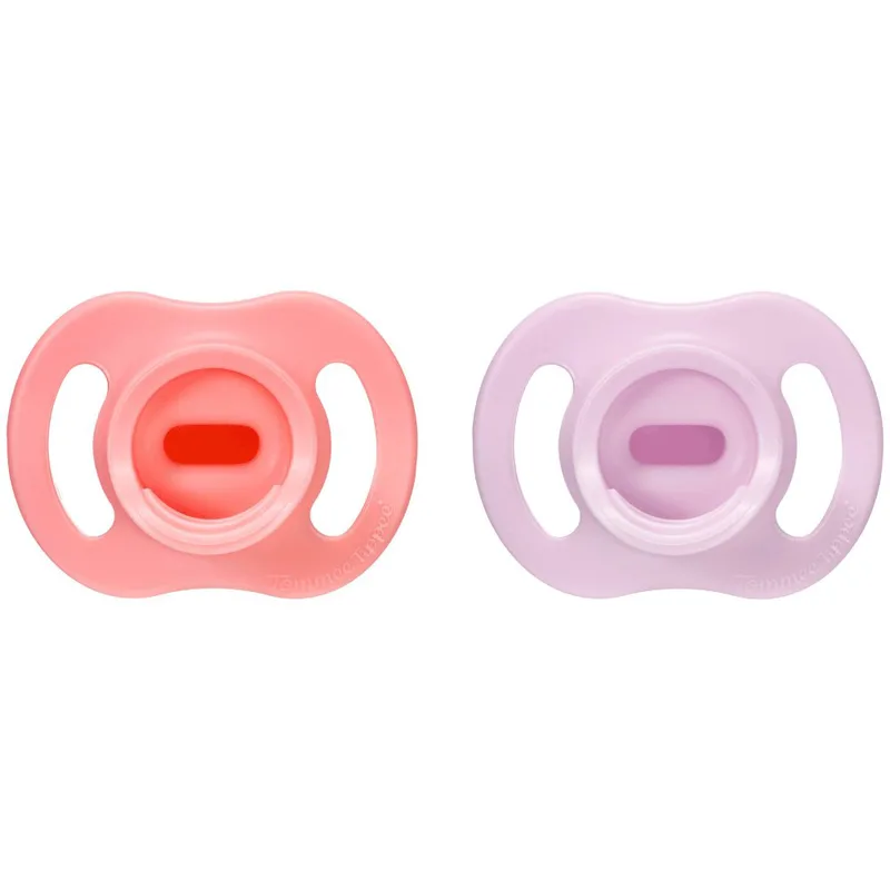 Tommee Tippee Ultra Light Stay Put Orthodontic Silicone Soother 0-6m+ Ορθοδοντικές Πιπίλες Σιλικόνης για Τέλεια Εφαρμογή & Απαλή Αίσθηση 2 Τεμάχια - Ρόζ / Λιλά