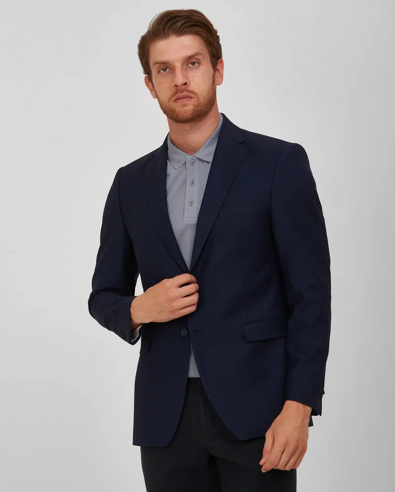 Σακάκι με μικροσχέδιο slim fit