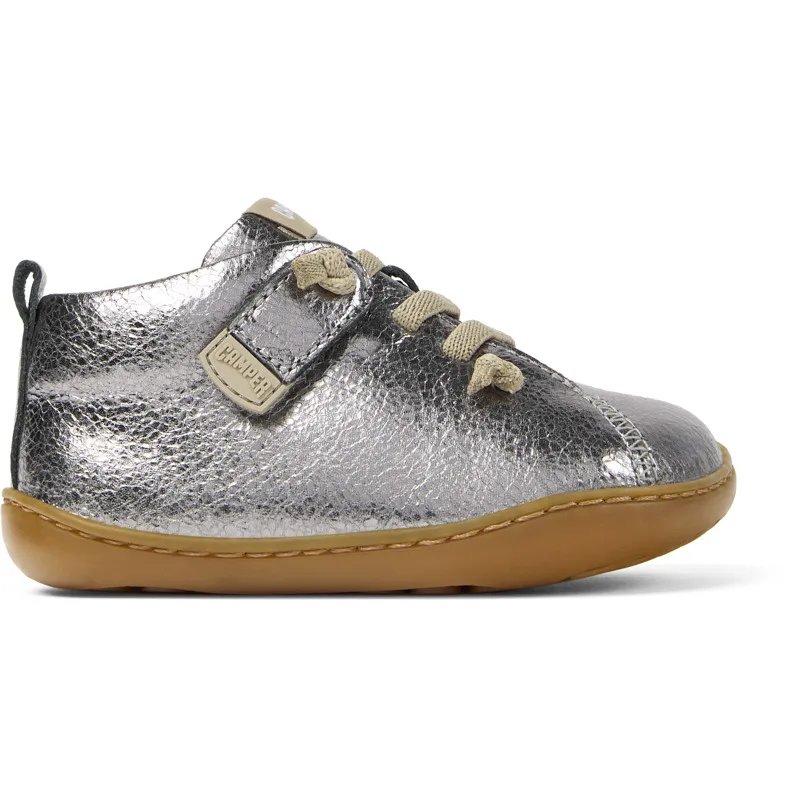 CAMPER Peu - Άγκιστρο και θηλιά Για Firstwalkers - Γκρι, Μέγεθος 21, Smooth leather