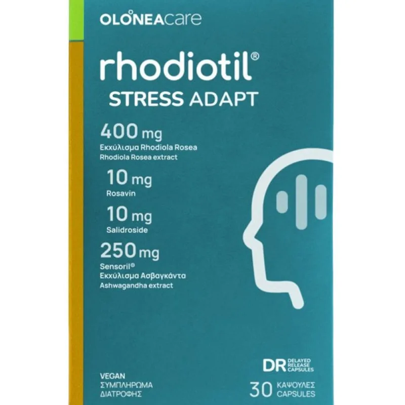 Olonea Rhodiotil Stress Adapt Συμπλήρωμα Διατροφής Εκχυλίσματος Ρίζας του Βοτάνου Ροδιόλας & Ασβαγκάντας για την Αποτελεσματική Διαχείριση του Άγχους 30caps