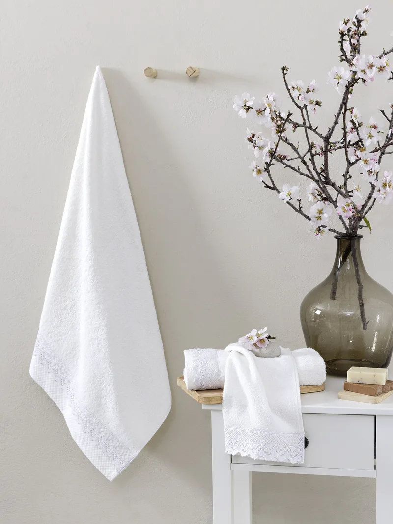 Σετ Πετσέτες 3 Τεμαχίων Nima Demur White 30x50,50x90,70x140