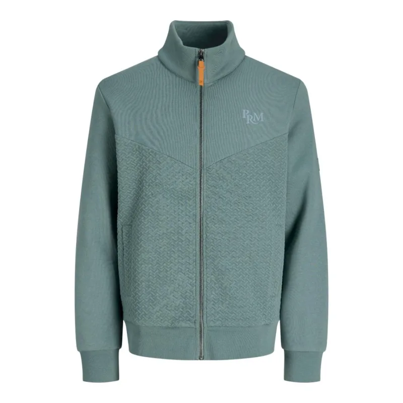 Ζακέτα "Blufrankie High Neck" με ανάγλυφη μεταξοτυπία,by Jack & Jones +Fit - Stormy Sea