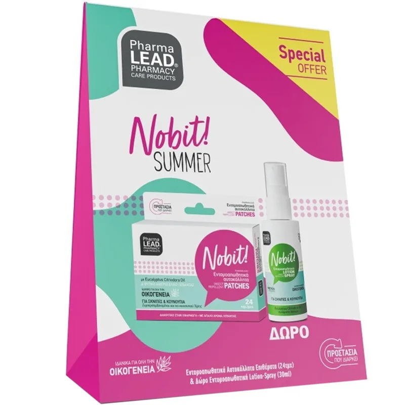 Pharmalead Promo Nobit Insect Repellent Patches 24 Τεμάχια & Δώρο Insect Repellent Lotion Spray 30ml