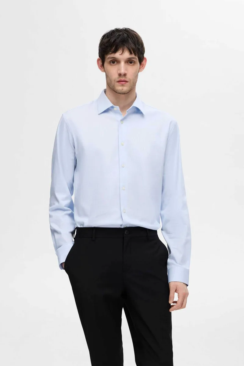 Selected ανδρικό πουκάμισο Slim Fit - 16092939 Λευκό