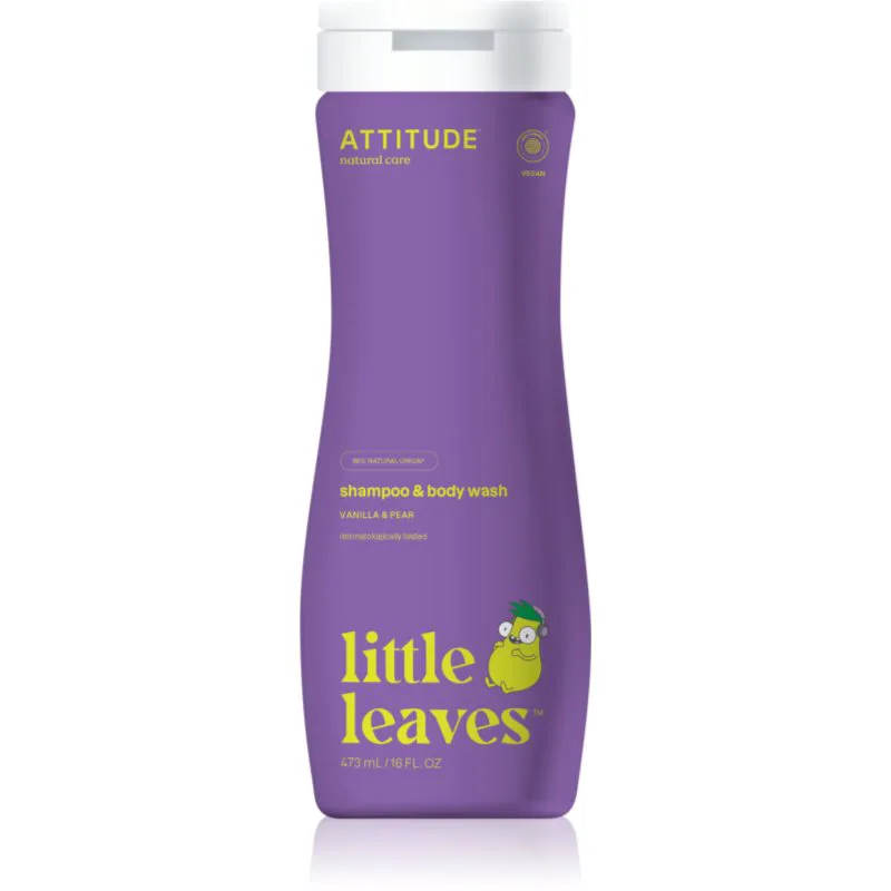 Attitude Little Leaves Vanilla & Pear παιδικό τζελ και σαμπουάν πλυσίματος 473 ml