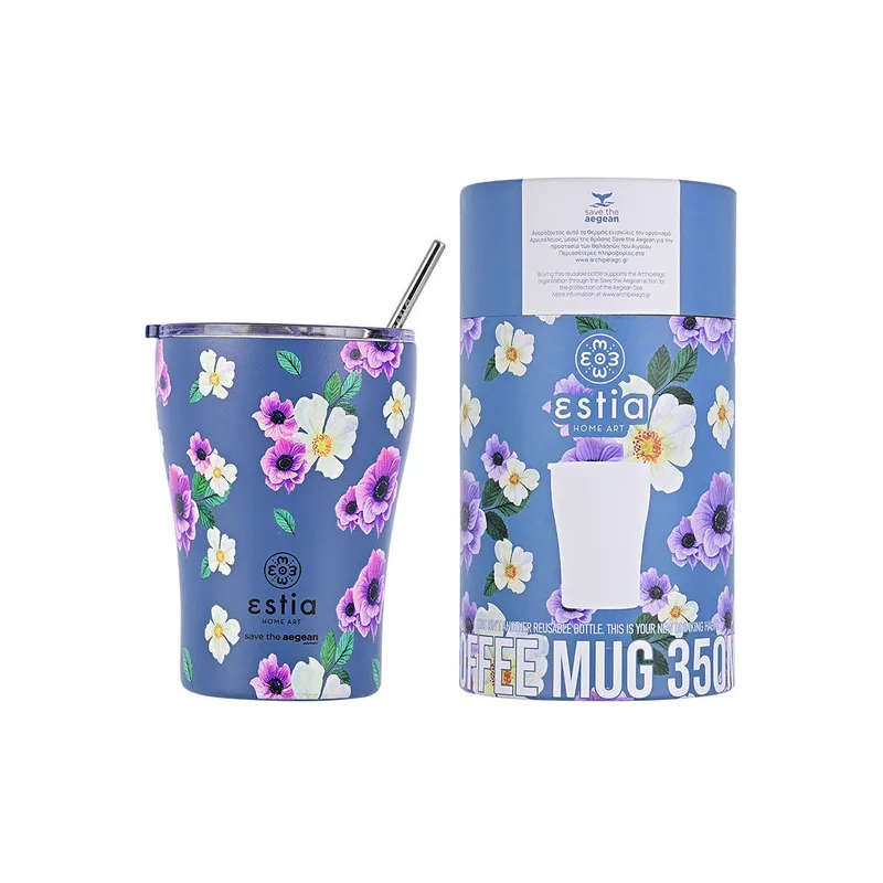 Θερμός Coffee Mug Save The Aegean Garden Blue 350ml Estia 01-16883
