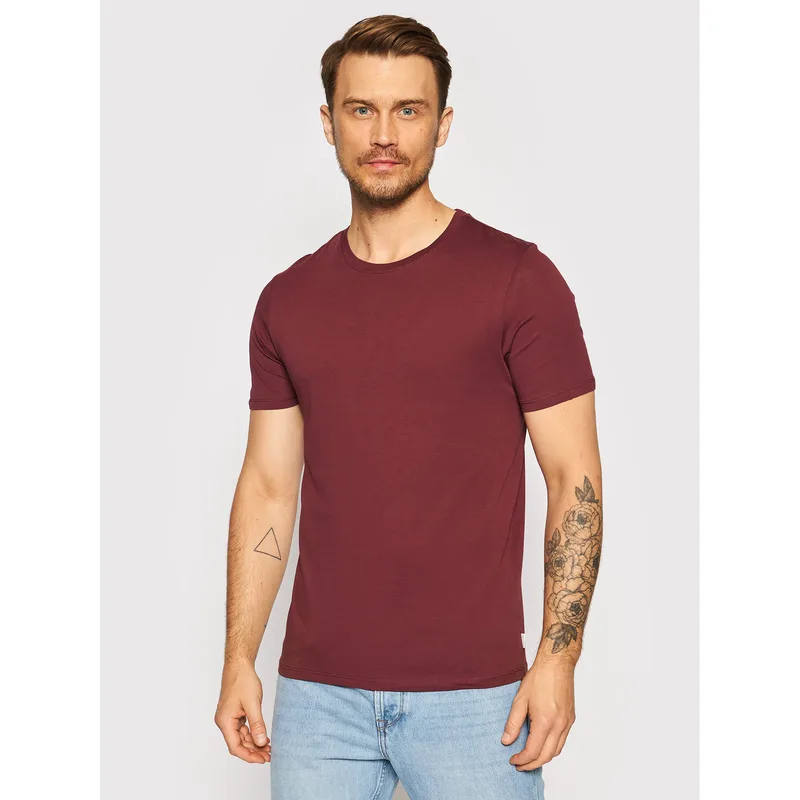 Jack & Jones T-Shirt Organic Basic 12156101 Μπορντό Slim Fit