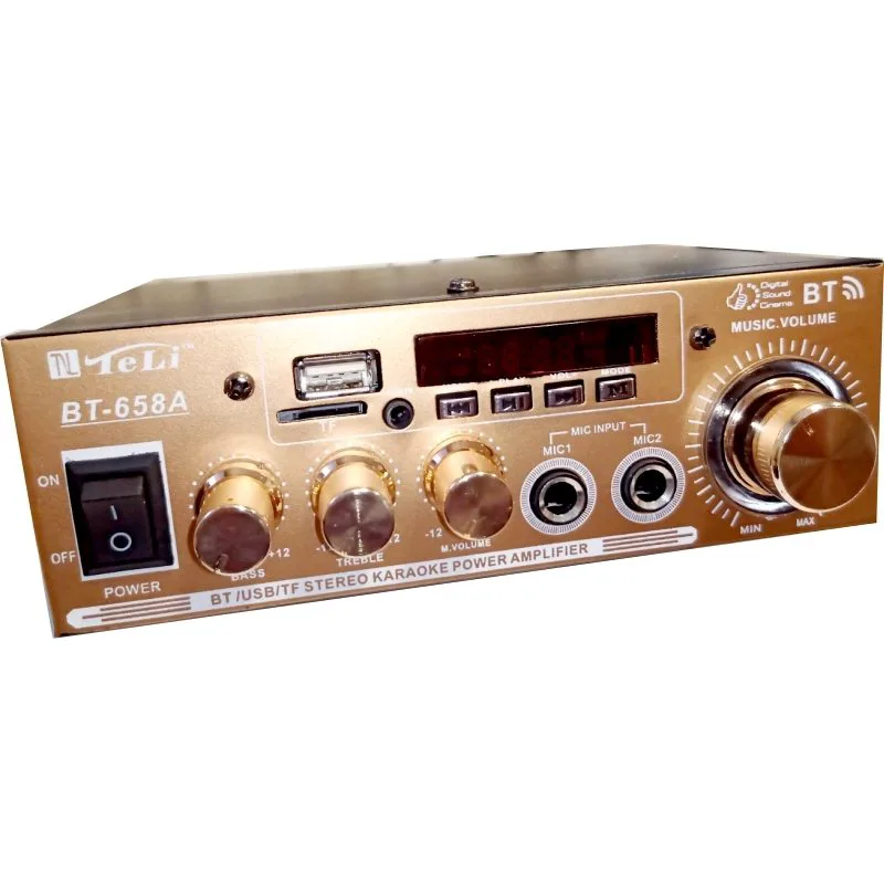 Ενισχυτής με λειτουργία Karaoke BT-658A σε Χρυσό Χρώμα