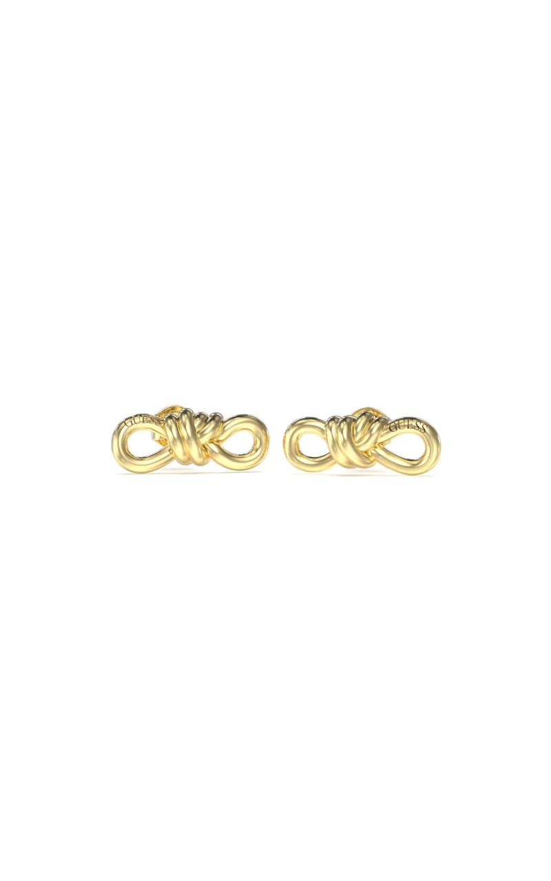 GUESS STEEL MODERN LOVE JUBE04012JWYGT/U Χρυσά Σκουλαρίκια Με Άπειρο