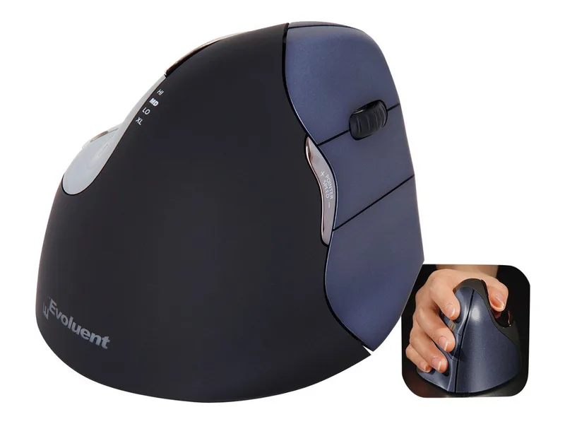 Evoluent VerticalMouse 4 Wireless Μαύρο/Ασημί