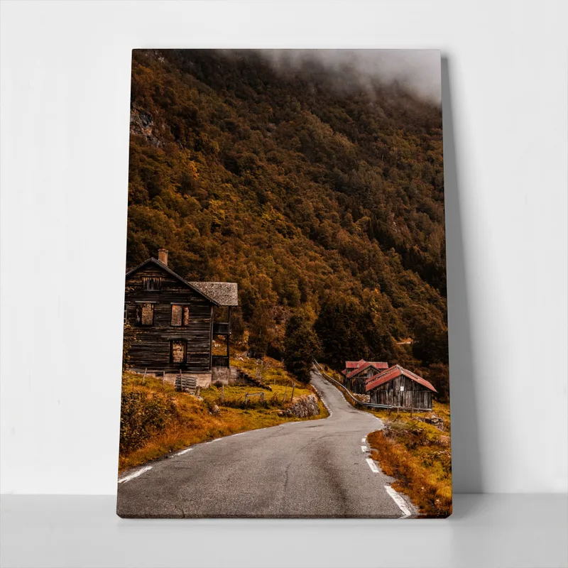 Πίνακας σε Καμβά RUSTIC FARMHOUSE COUNTRY ROAD