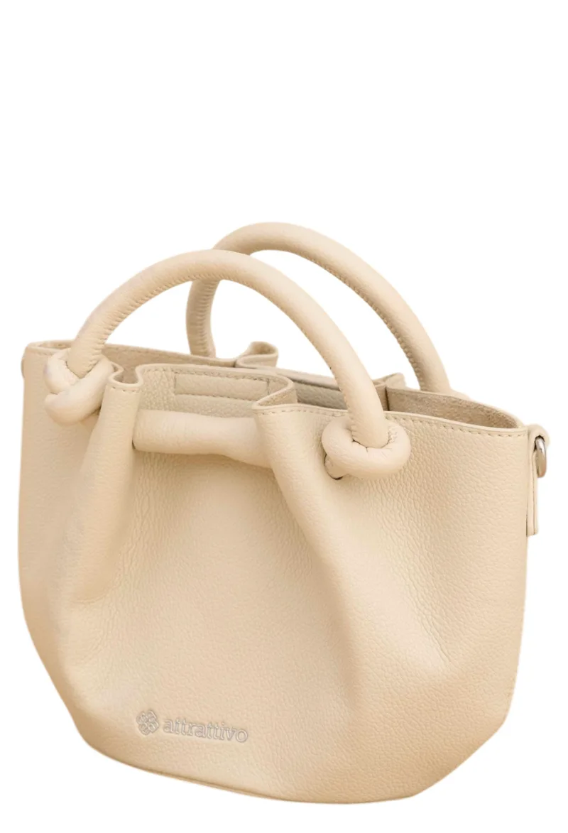 Τσάντα Χειρός Attrattivo Με Δερμάτινη Όψη 9T23448-OFF WHITE Γυναικείο