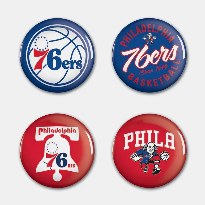 Wincraft Nba Btn 4Pk P 76Ers (9000179215_76372)