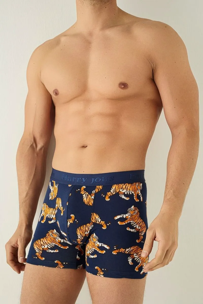 Ανδρικό μποξεράκι TIGER Βαμβακερό Harry Jons 41585 Σκούρο Μπλέ