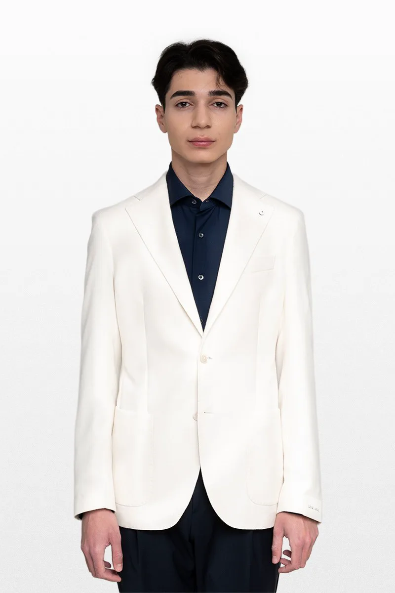 LUBIAM Ανδρικό Λευκό Single-Breasted Blazer