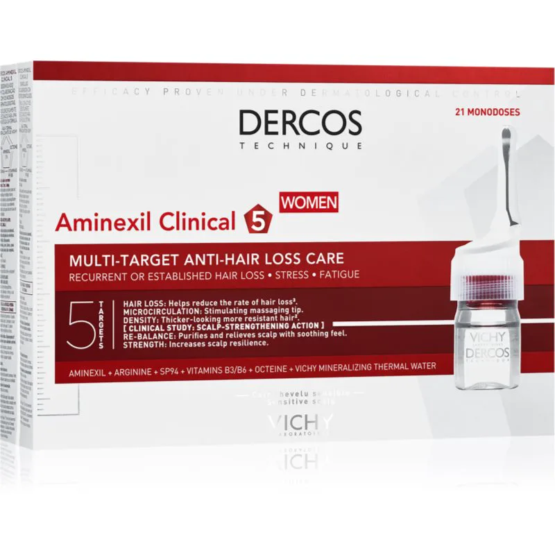 Vichy Dercos Aminexil Clinical 5 στοχευμένη φροντίδα κατά της τριχόπτωσης για γυναίκες 21x6 ml