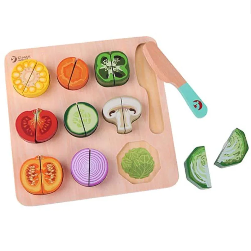 Ξύλινο Παιχνίδι Cutting Vegetables Puzzle – Κόβοντας Λαχανικά CL5011