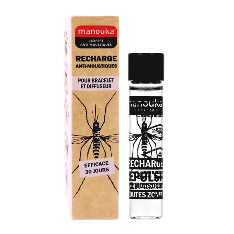 Manouka Ricarica Anti-Zanzare per Braccialetto e Diffusore 6ml