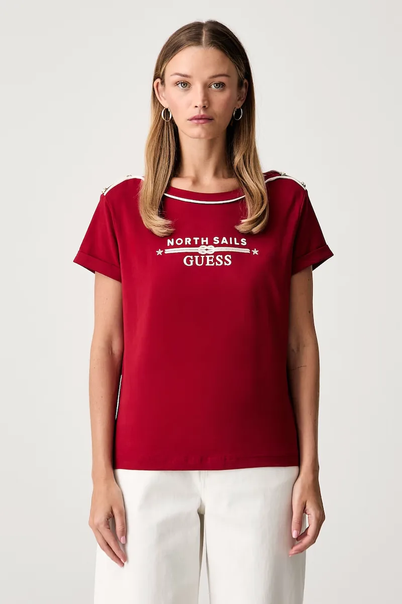 Guess t-shirt γυναικείο βαμβακερό με ελαστάν X NORTH SAILS