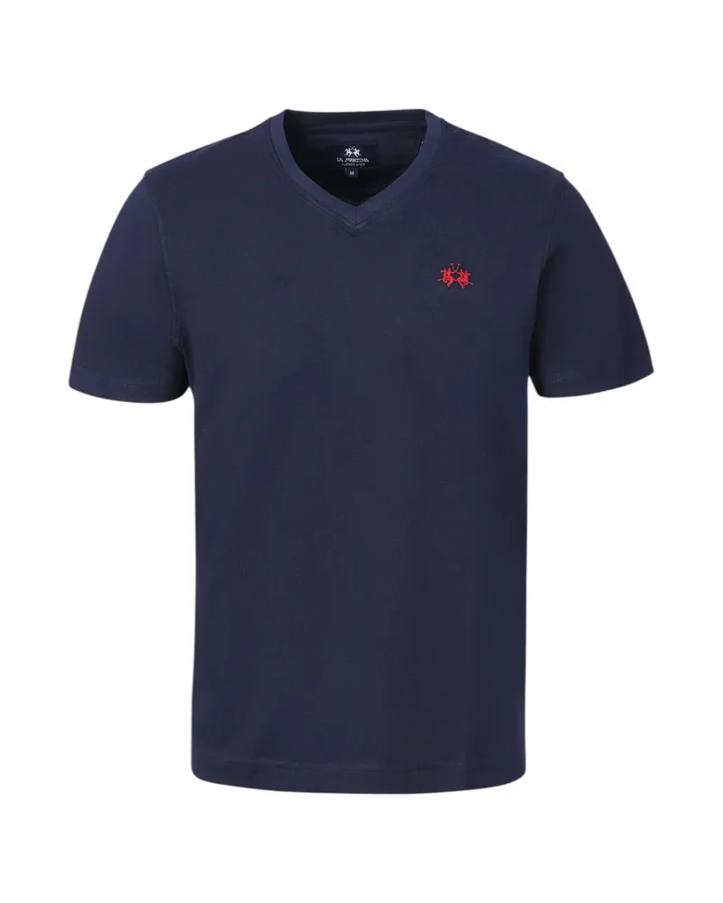 La Martina Ανδρικό T-Shirt V-Neck MCR013JS388-07017 Μπλε