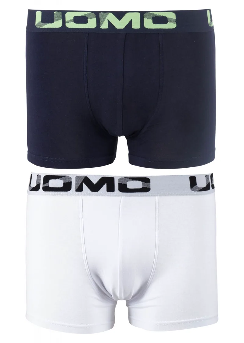 Ανδρικό boxer εξωτερικό λάστιχο. Συσκευασία 2pack NAVY ΛΕΥΚΟ