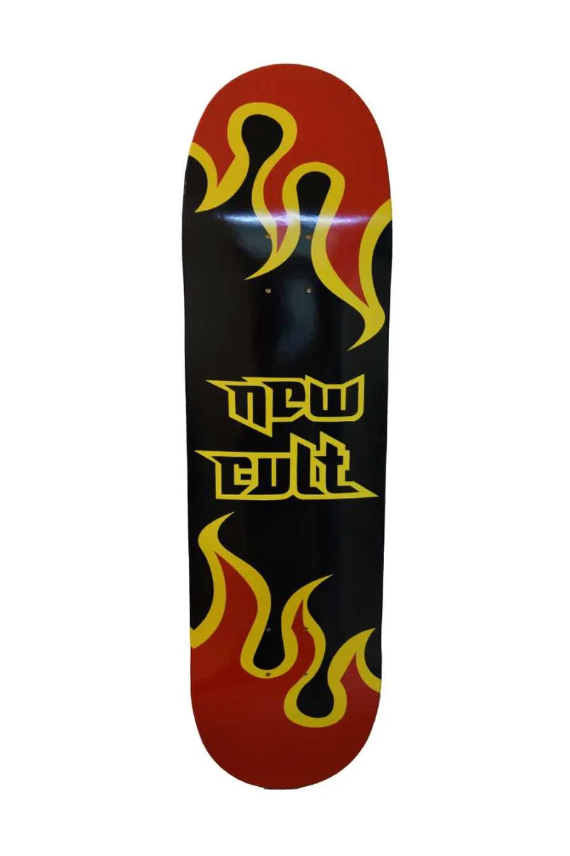 NEW CULT Skate Deck NEW CULT RED FLAMES DECK - ΜΑΥΡΟ-BLACK