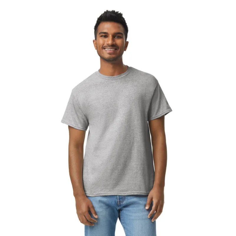 Μονόχρωμο βαμβακερό t-shirt - ΓΚΡΙ ΑΡΖΑΝ