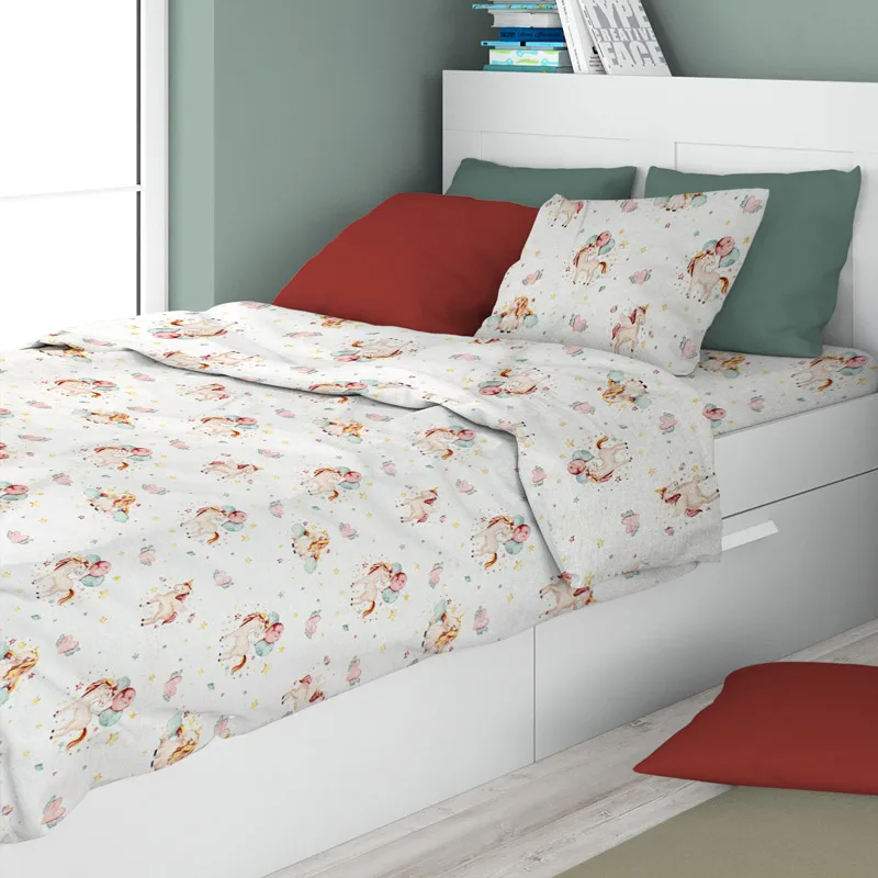 Σεντόνια Μονά Σετ Dimcol Unicorn 209 Salmon 160x240