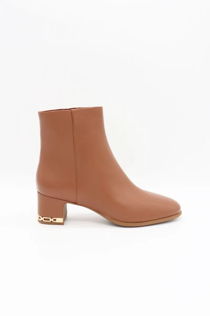 MICHAEL KORS ΠΑΠΟΥΤΣΙΑ ΜΠΟΤΑΚΙΑ JUNE FLEX MID ΦΕΡΜΟΥΑΡ ΜΕΤΑΛΛΙΚΟ LOGO TAΜΠΑ