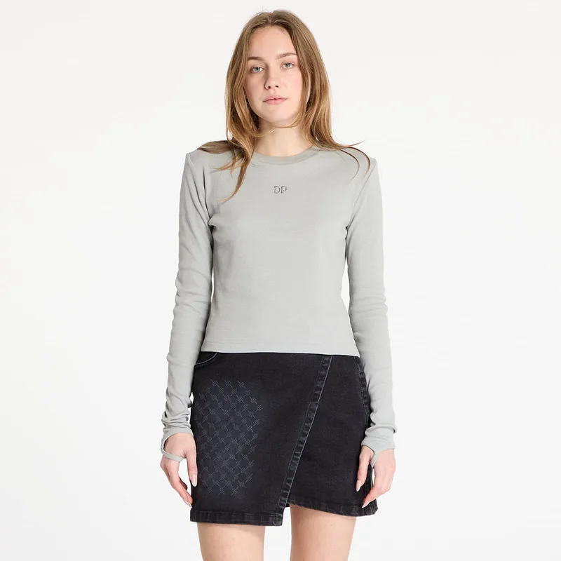 T-shirt Daily Paper Logo Rib Top Ultimate Gray S