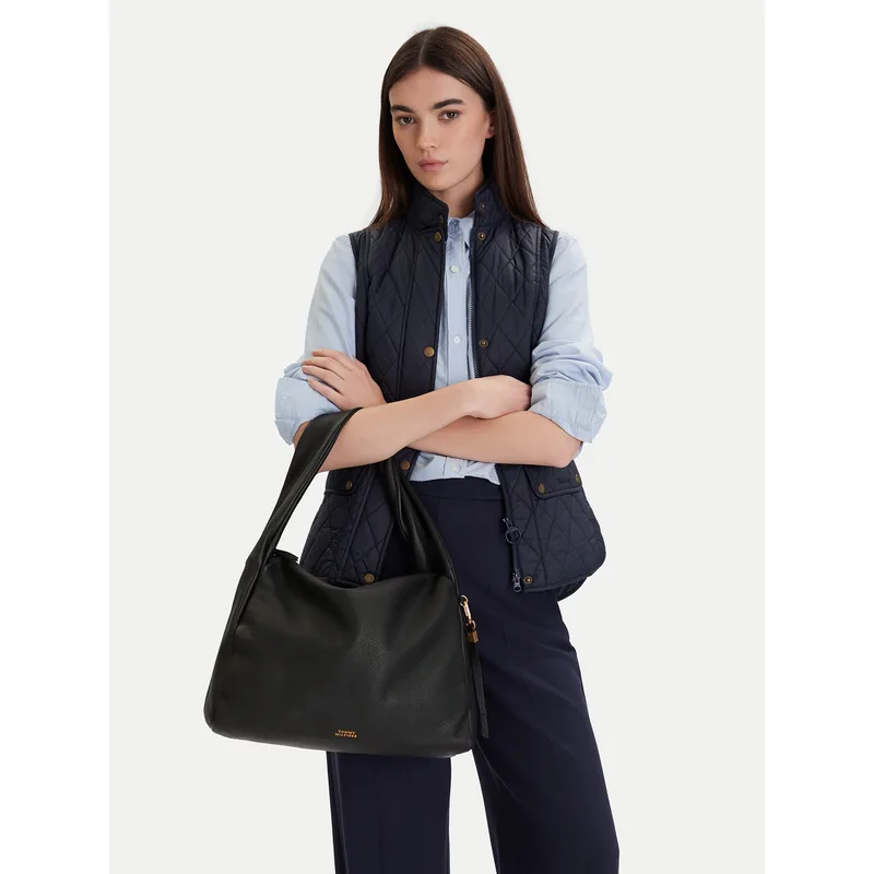 Τσάντα Tommy Hilfiger City Leather Hobo AW0AW18285 Μαύρο