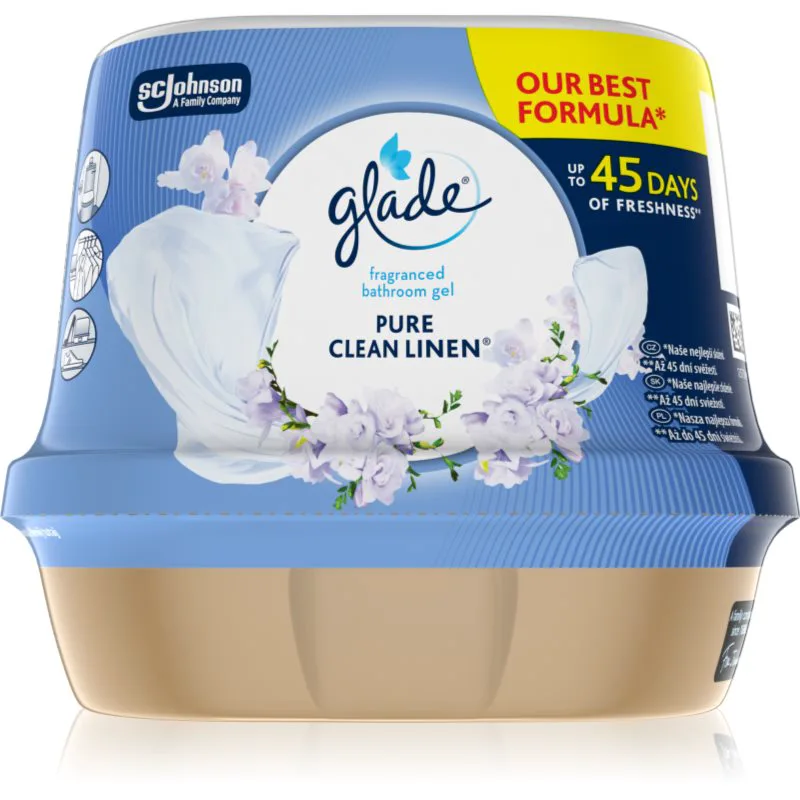 GLADE Clean Linen αρωματικό τζελ στο μπάνιο 180 γρ