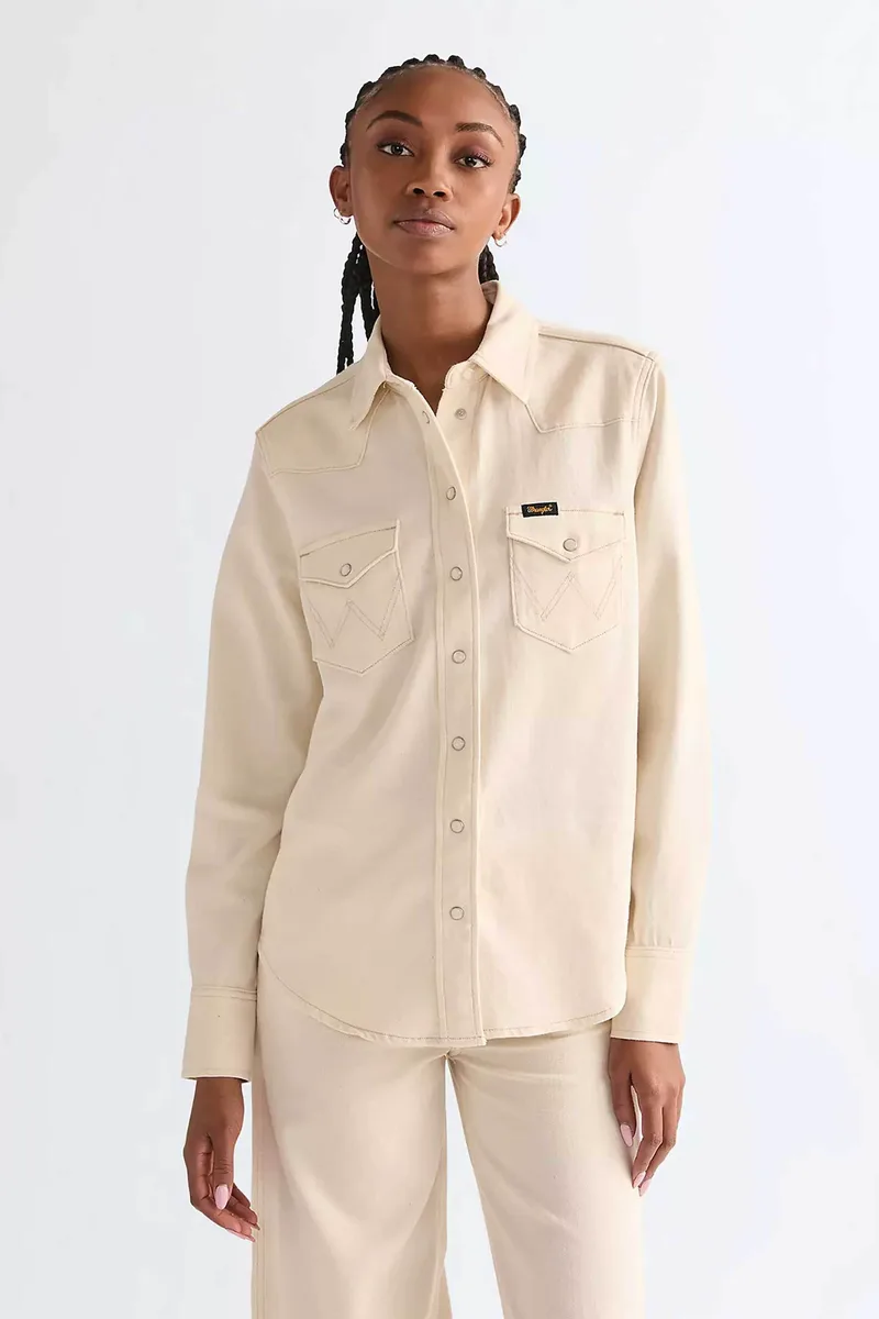 Wrangler® γυναικείο πουκάμισο με τσέπες Regular Fit - 112378145 Εκρού