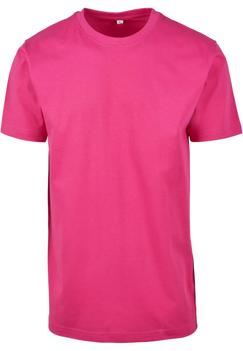 T-Shirt με Στρογγυλή Λαιμόκοψη BY004 Build Your Brand (BYB) Hibiskus Ροζ