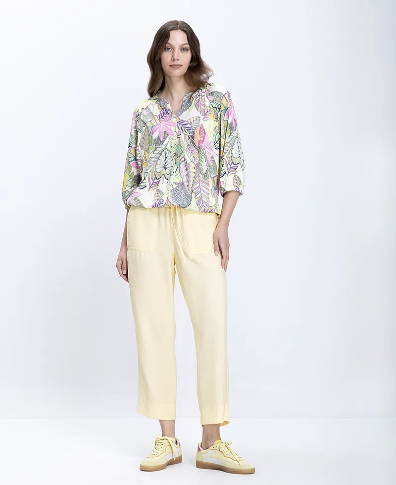 Γυναικείο Παντελόνι Relaxed Fit Με Satin Υφή
