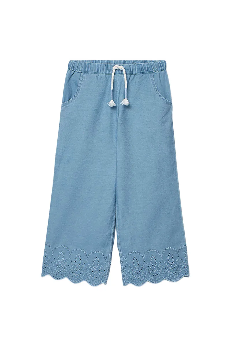 Boboli παιδικό τζιν παντελόνι με κέντημα - 323086 Denim Blue Σκούρο