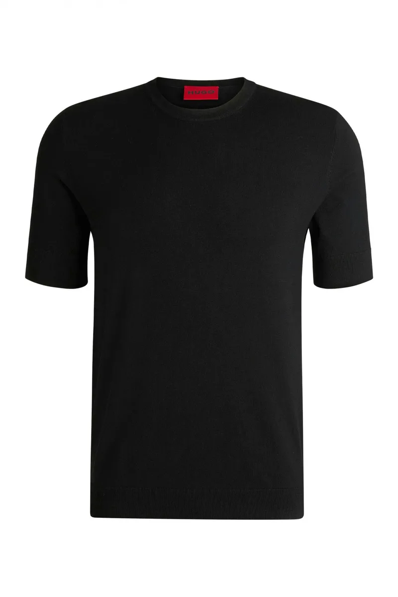 HUGO ΠΛΕΚΤΟ T-SHIRT CREW NECK SAN CARL-CV ΜΑΥΡΟ